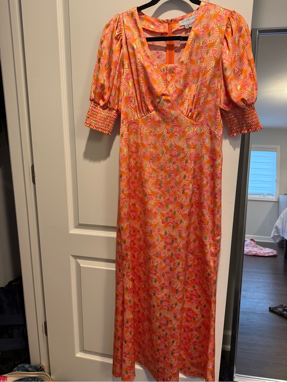 Never Fully Dressed Orange and Pink Floral Maxi Dress